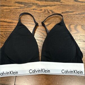 Calvin Klein Bralette with White Logo Band Small